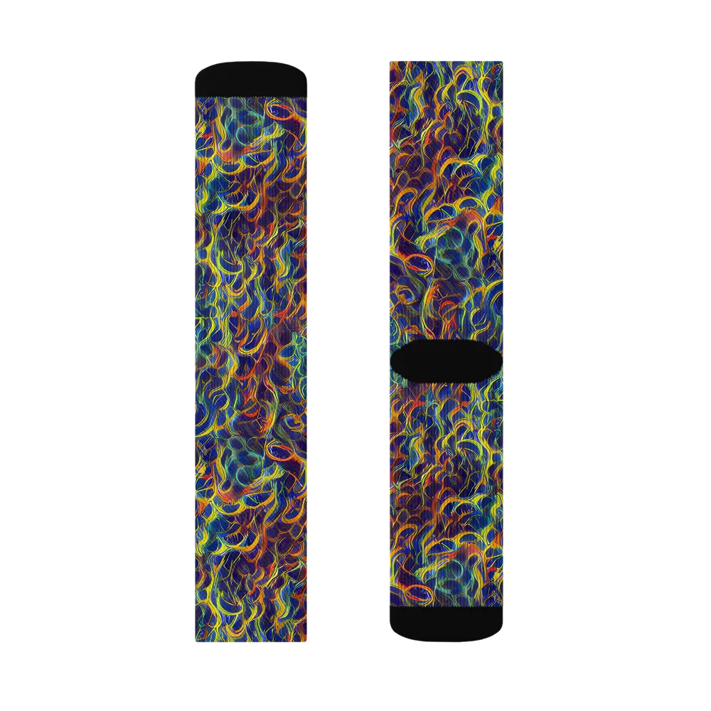 Viridian Flame on Socks — Left Sock