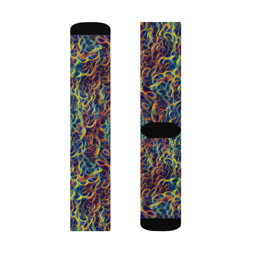 Viridian Flame on Socks — Right Sock