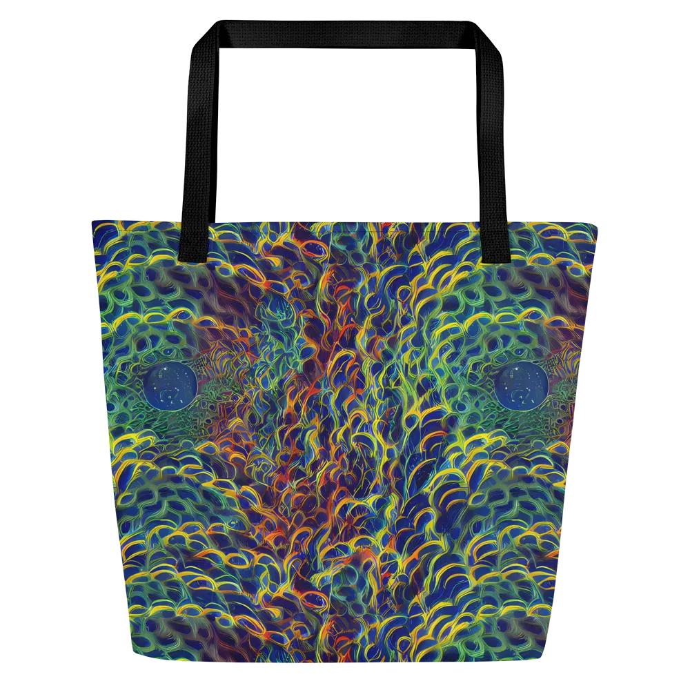 Viridian Flame on Large Tote Bag W/ Pocket — Front