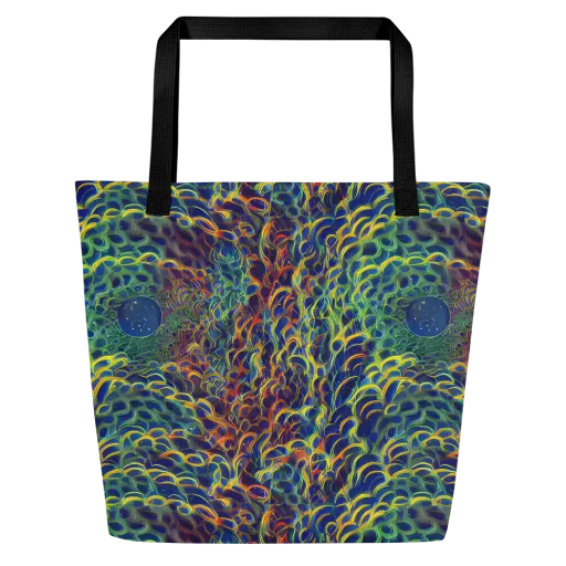 Viridian Flame on a Large Tote Bag W/ Pocket