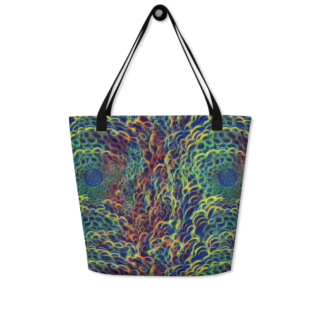 Viridian Flame on Large Tote Bag W/ Pocket — Front