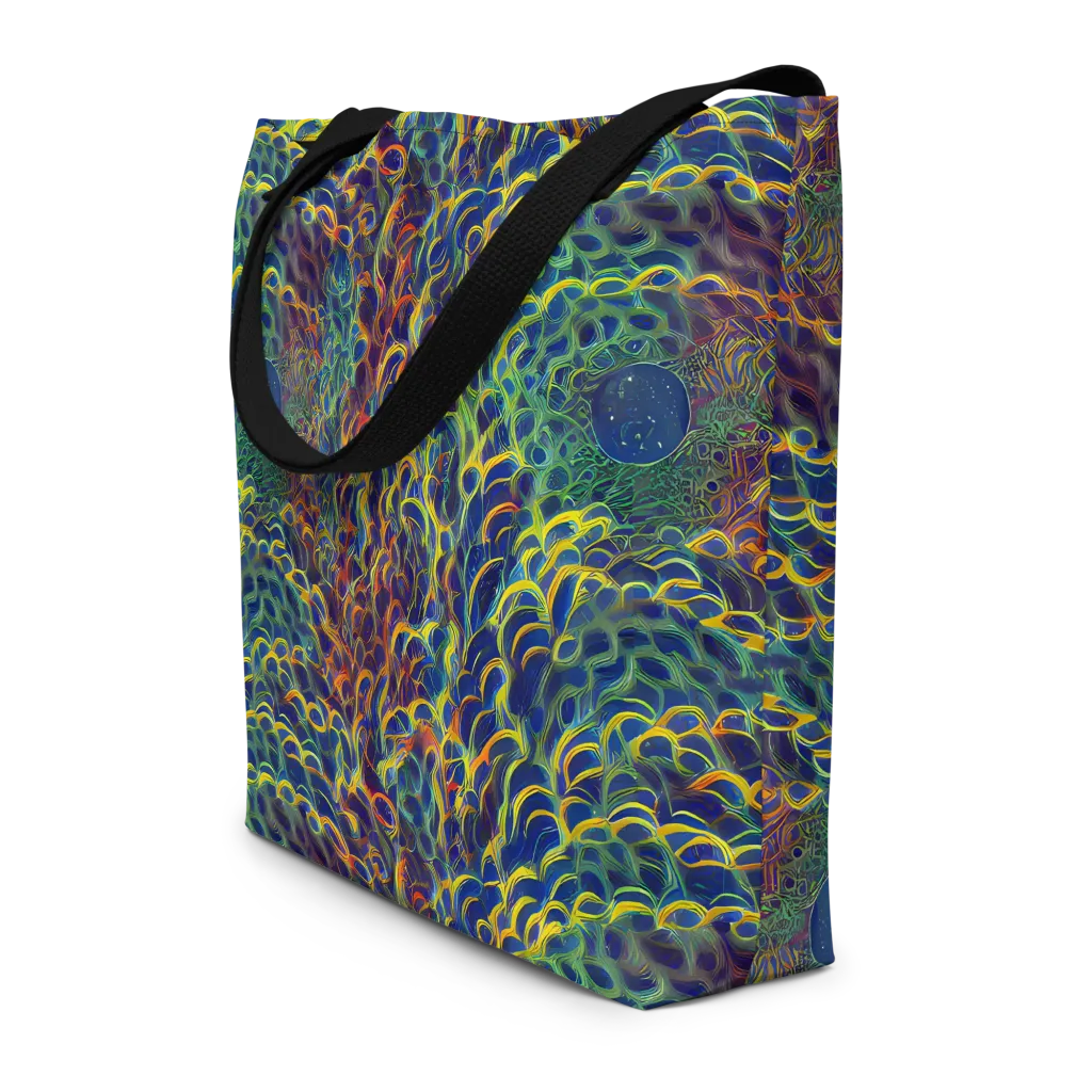 Viridian Flame on Large Tote Bag W/ Pocket — Front