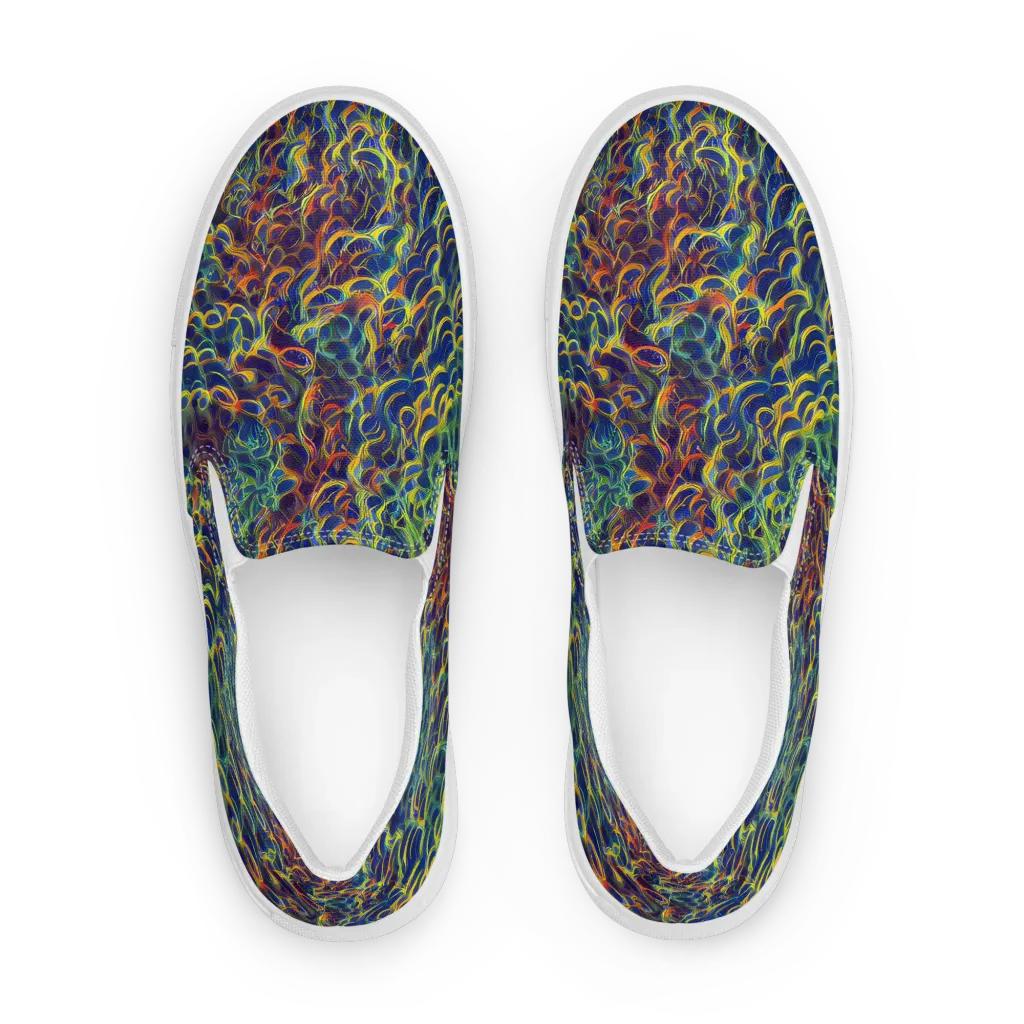 Viridian Flame on Women's Slip-On Canvas Shoes — Front