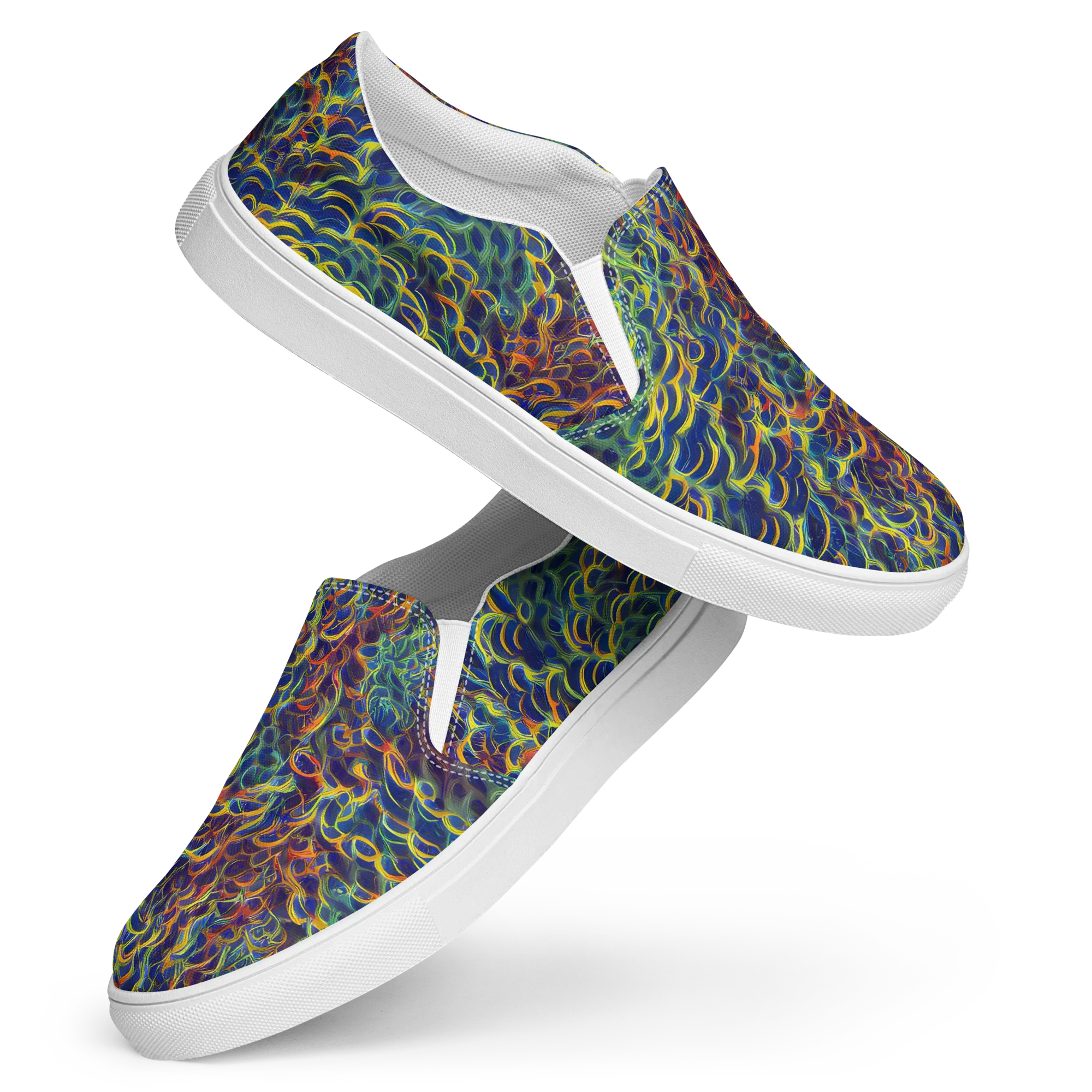 Viridian Flame on Women's Slip-On Canvas Shoes — Front
