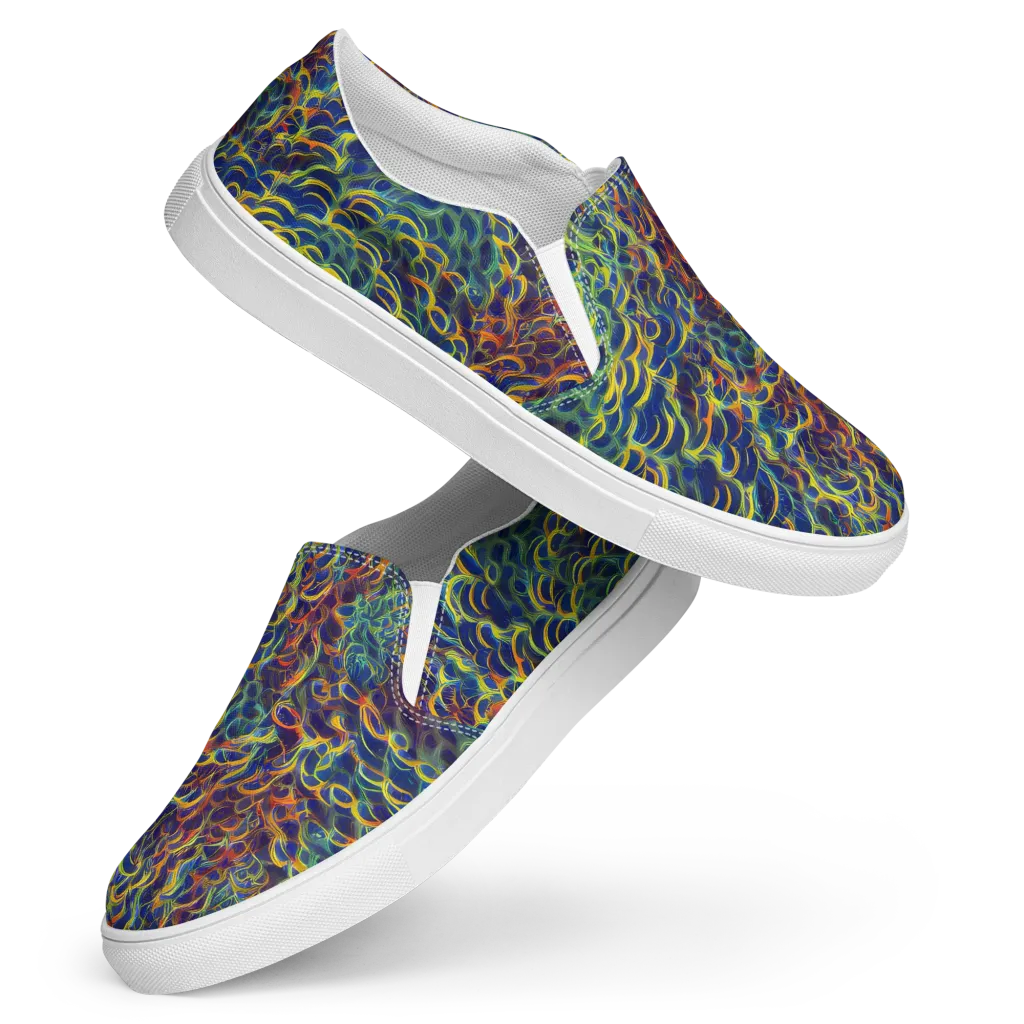 Viridian Flame on Women's Slip-On Canvas Shoes — Front