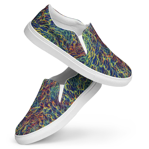 Viridian Flame on a Women's Slip-On Canvas Shoes