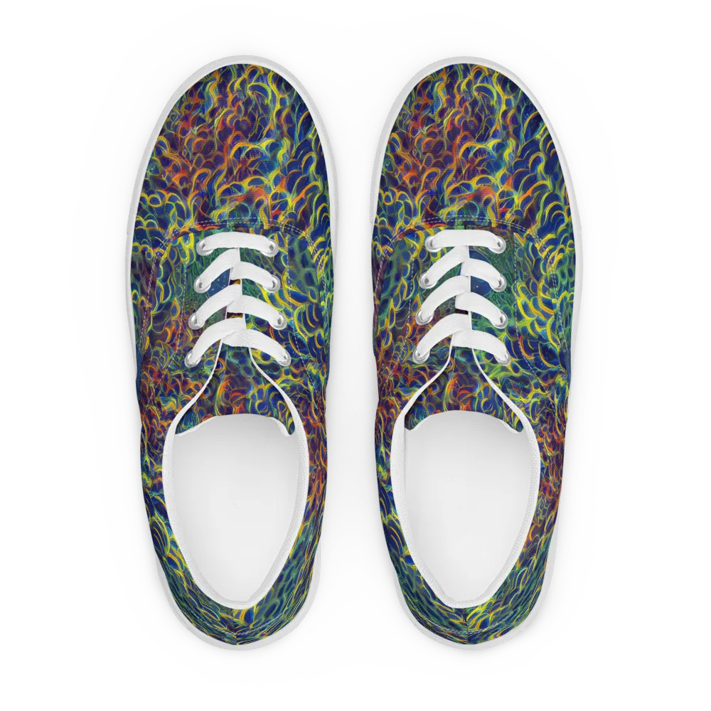 Viridian Flame on Men's Lace-Up Canvas Shoes — Front