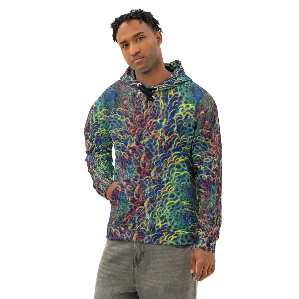 Viridian Flame on Cotton Hoodie — Left Front