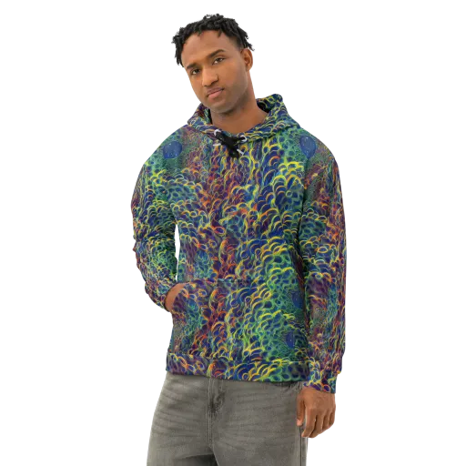 Viridian Flame on a Cotton Hoodie