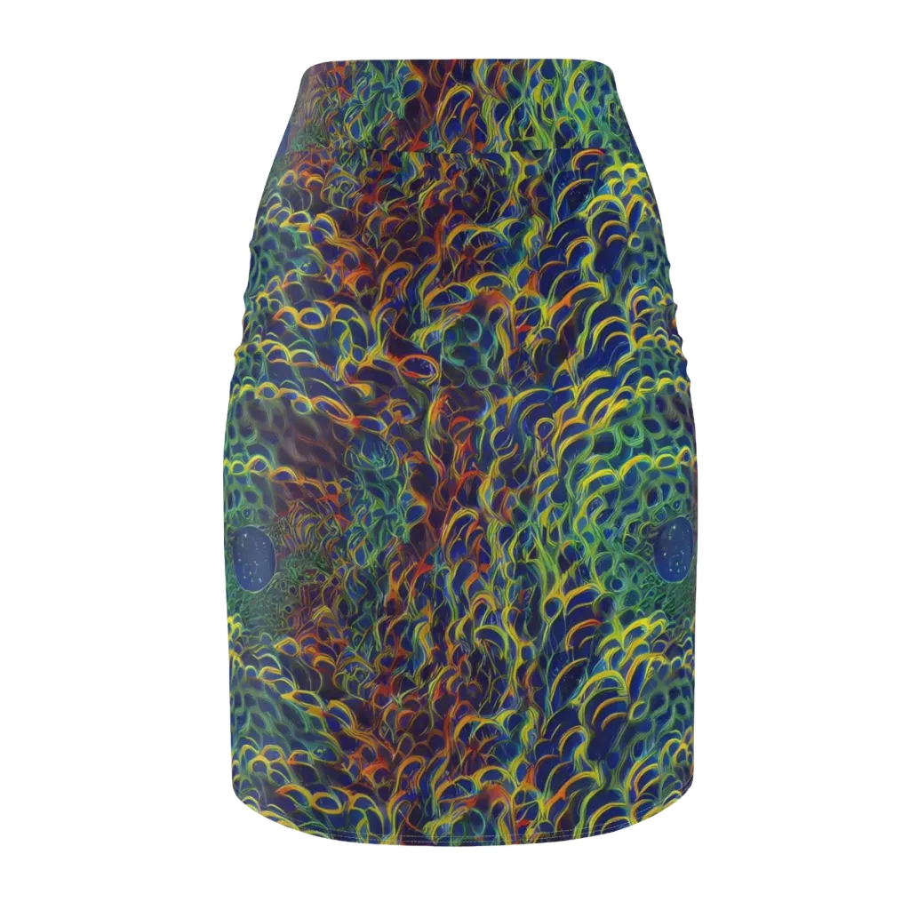 Viridian Flame on Pencil Skirt — Back