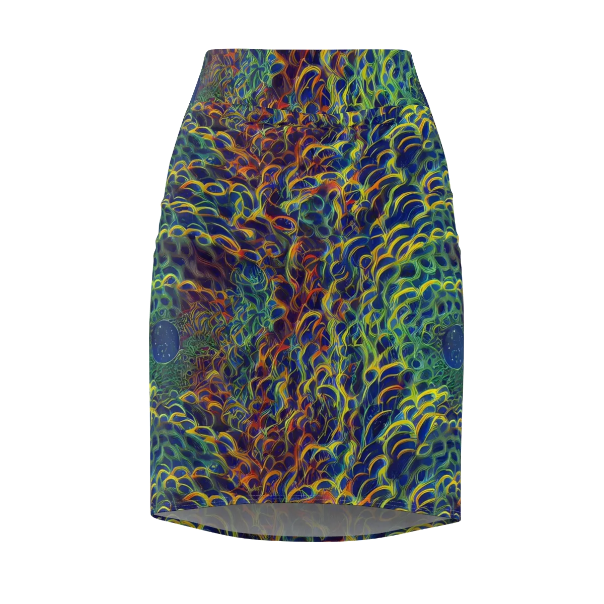Viridian Flame on Pencil Skirt — Front