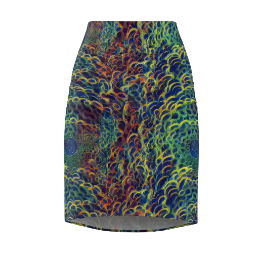 Viridian Flame on a Pencil Skirt