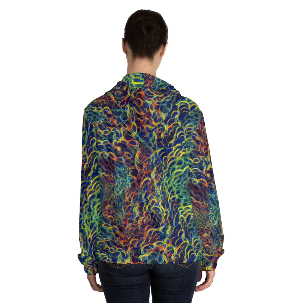 Viridian Flame on Women's Full-Zip Hoodie — Back On Person