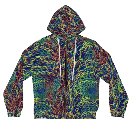 Viridian Flame on a Women's Full-Zip Hoodie