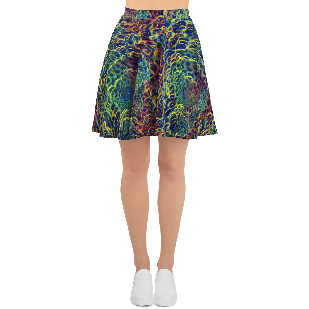 Viridian Flame on Skater Skirt — Front