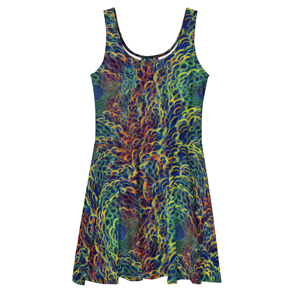 Viridian Flame on Skater Dress — Front