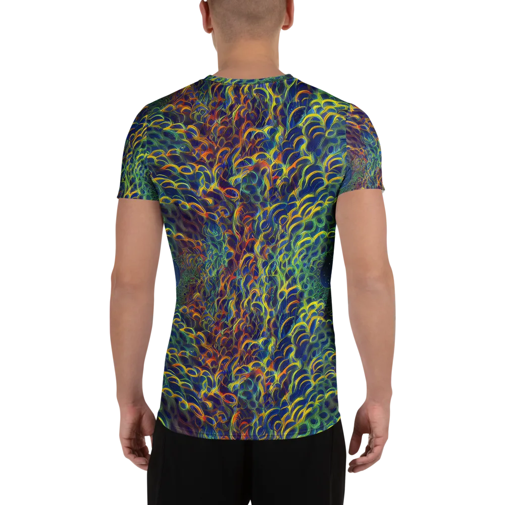 Viridian Flame on Men's Athletic T-Shirt — Back