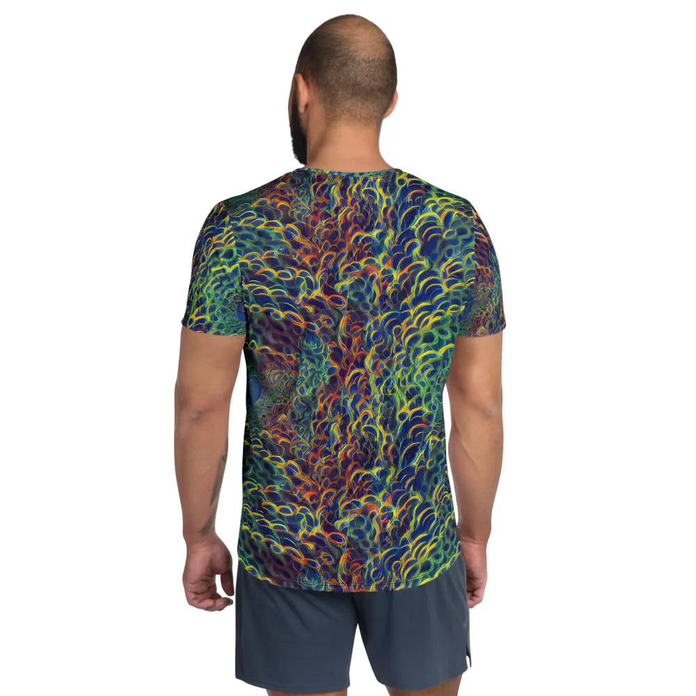 Viridian Flame on Men's Athletic T-Shirt — Back