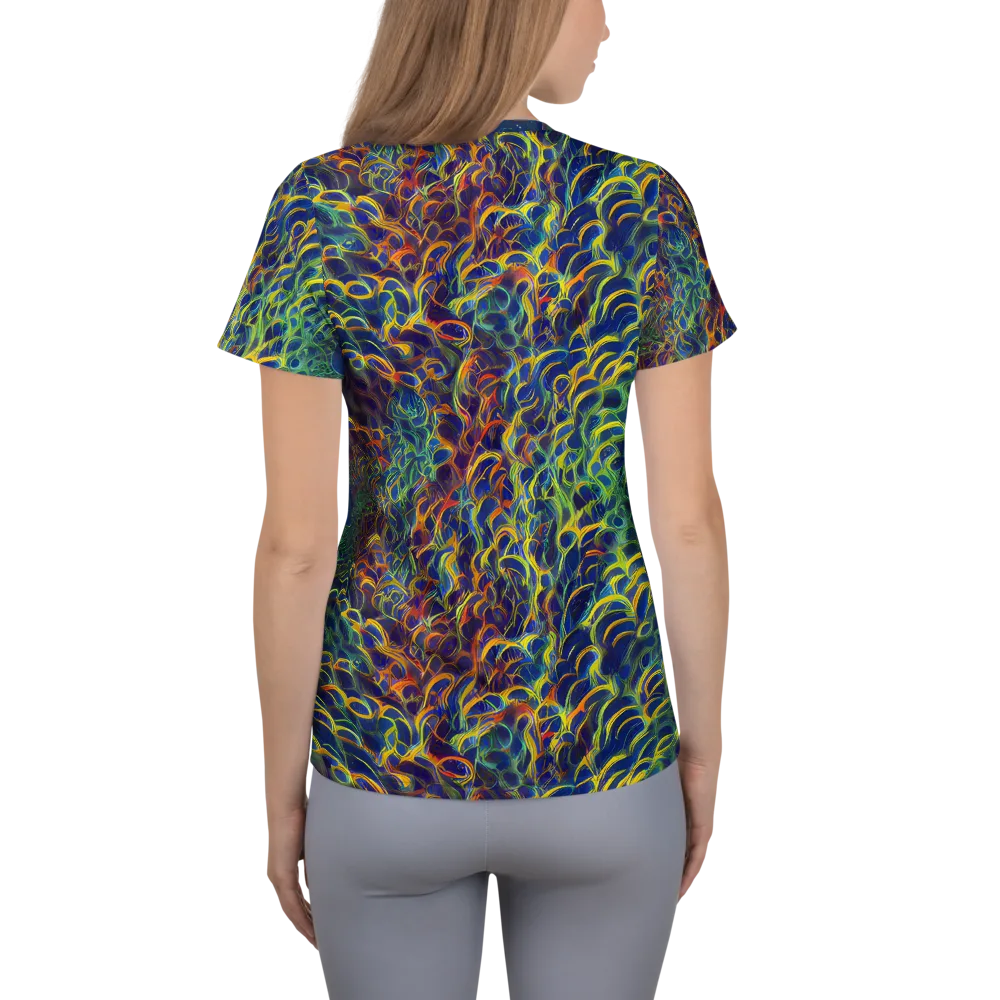 Viridian Flame on Women's Athletic T-Shirt — Back