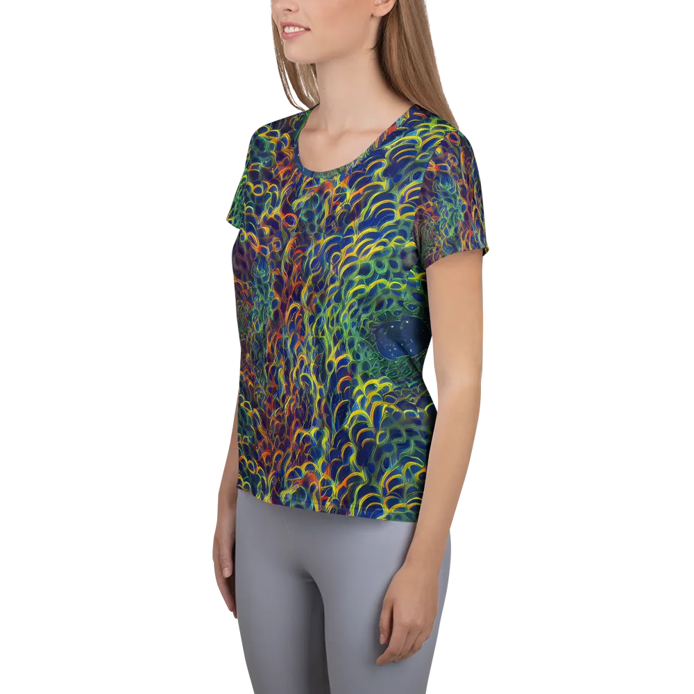 Viridian Flame on Women's Athletic T-Shirt — Left