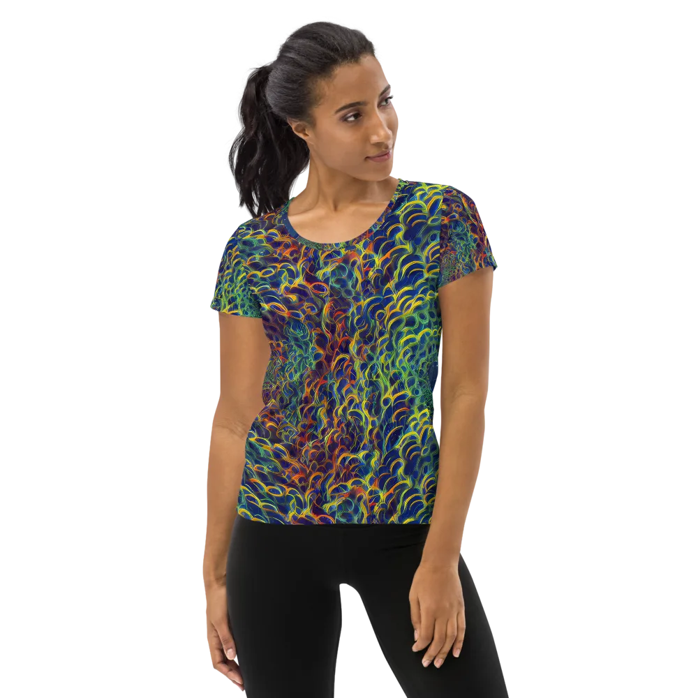 Viridian Flame on Women's Athletic T-Shirt — Front