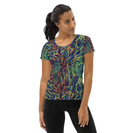 Viridian Flame on a Women's Athletic T-Shirt