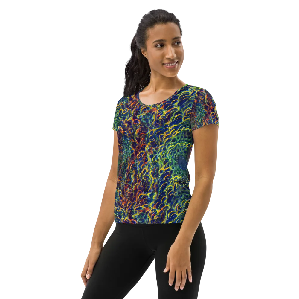 Viridian Flame on Women's Athletic T-Shirt — Left