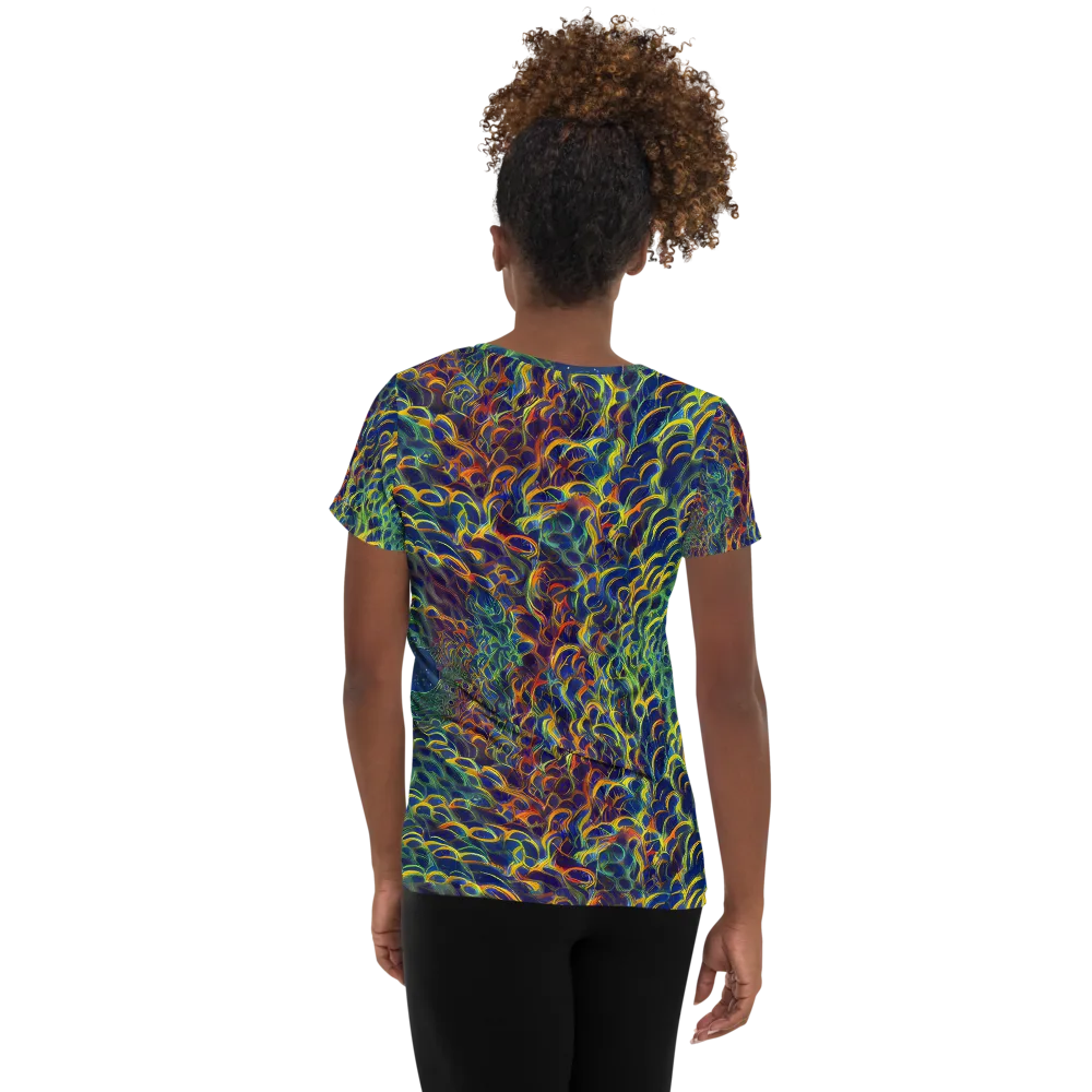 Viridian Flame on Women's Athletic T-Shirt — Back