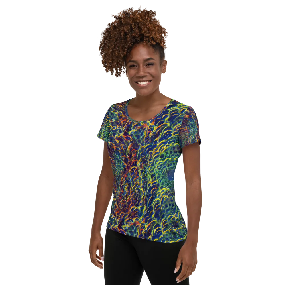 Viridian Flame on Women's Athletic T-Shirt — Left
