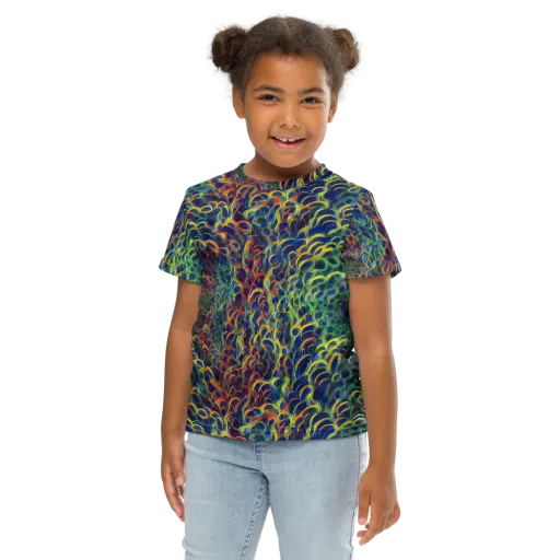 Viridian Flame on a Kids Crew Neck T-Shirt