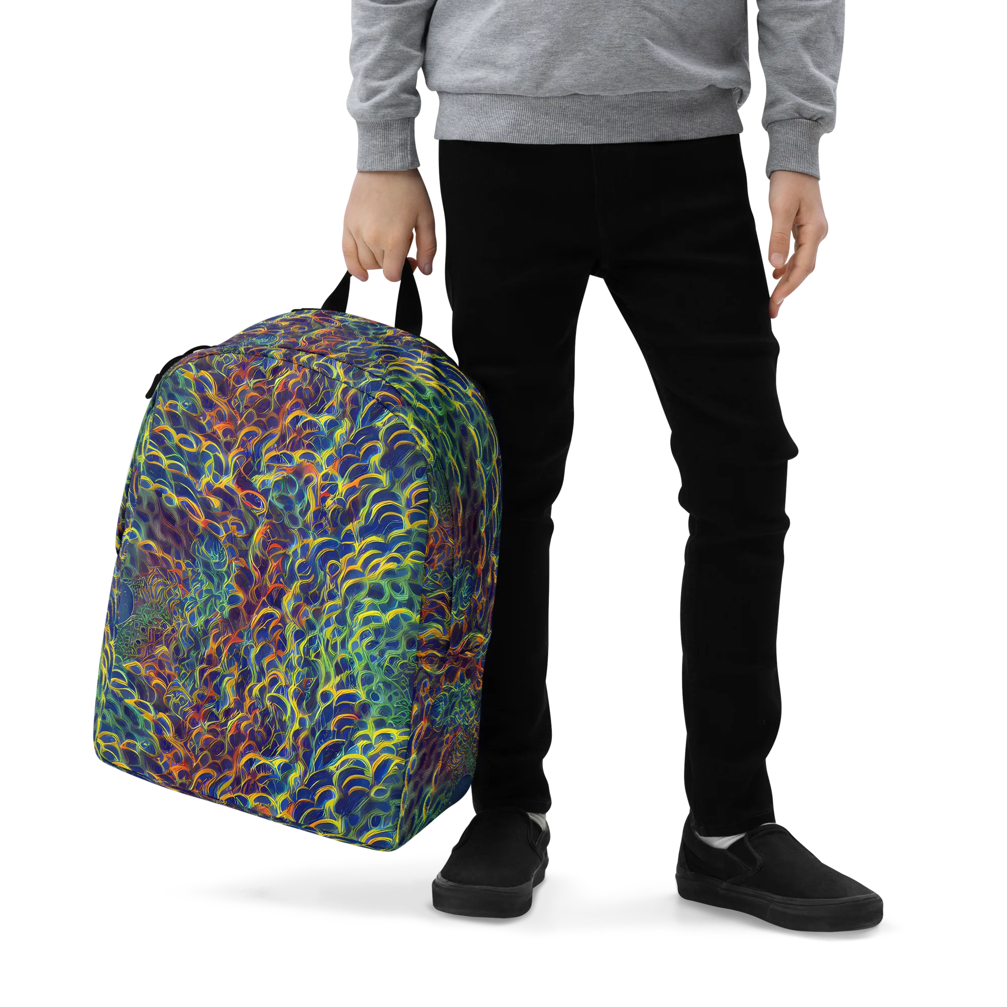 Viridian Flame on Minimalist Backpack — Zoomed-in