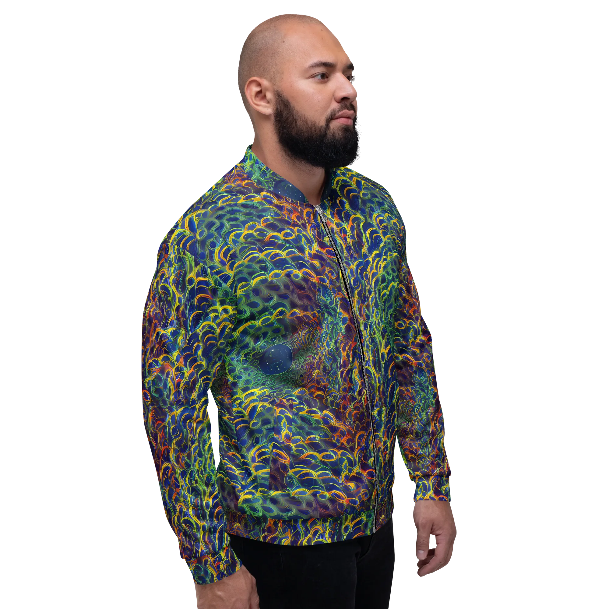 Viridian Flame on Bomber Jacket — Right