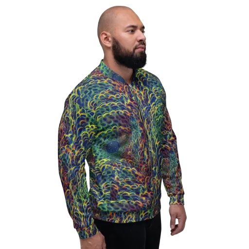 Viridian Flame on a Bomber Jacket
