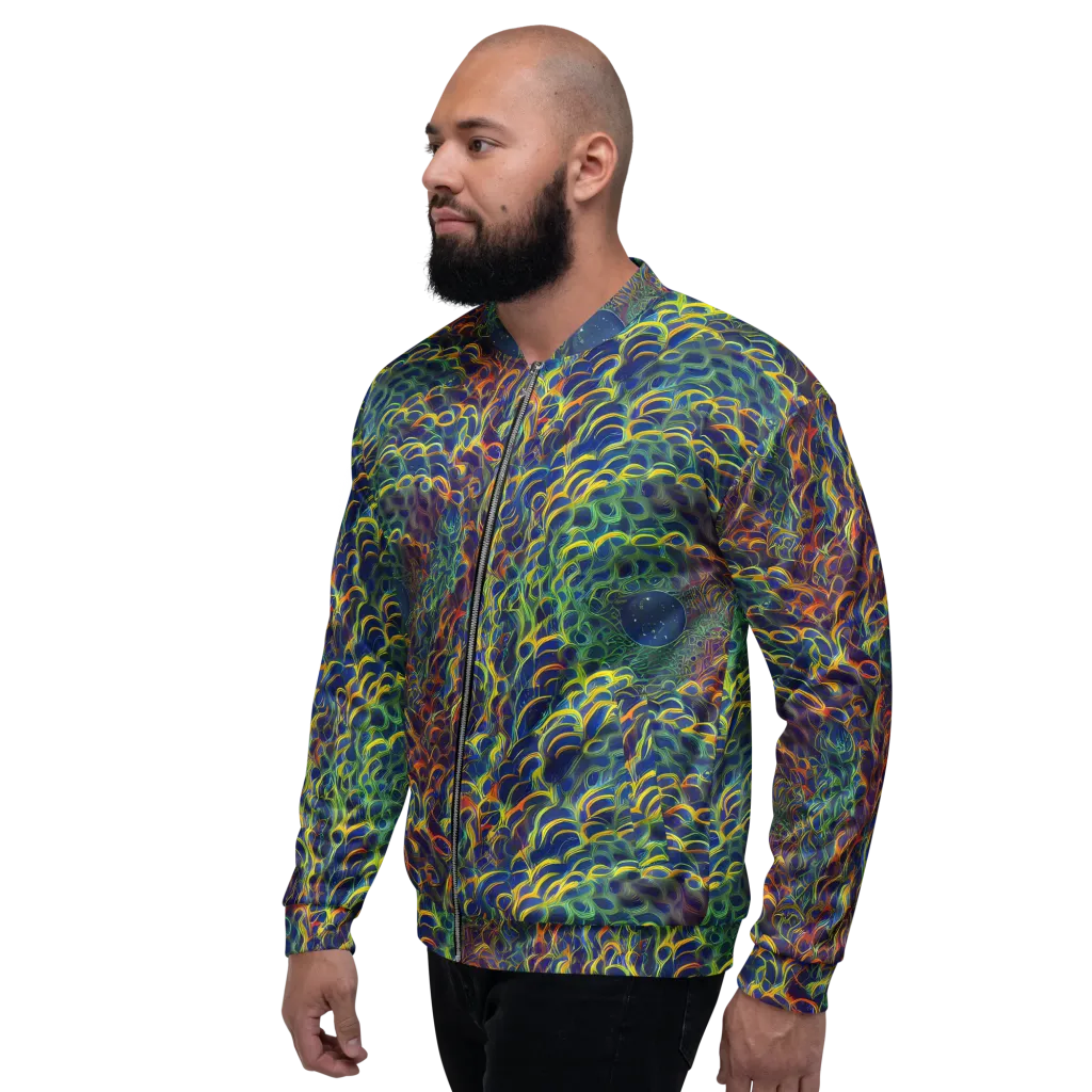 Viridian Flame on Bomber Jacket — Left