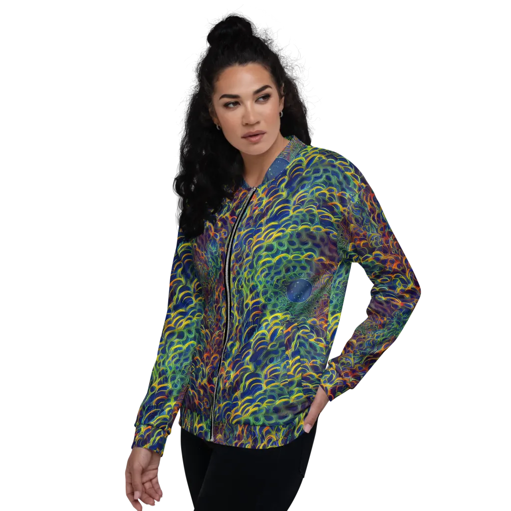 Viridian Flame on Bomber Jacket — Left