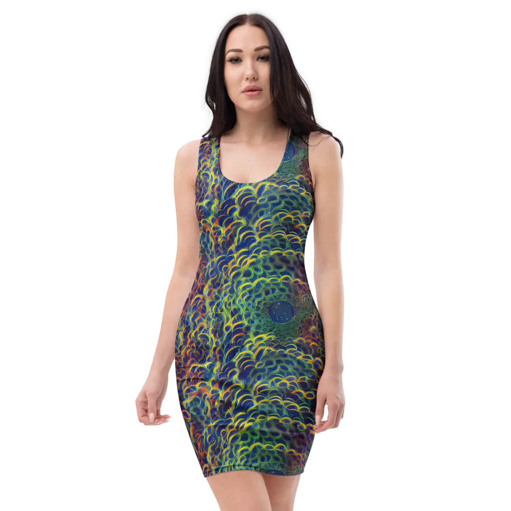 Viridian Flame on Bodycon Dress — Front
