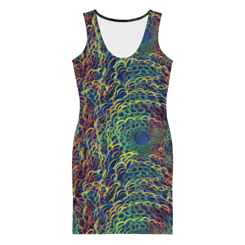 Viridian Flame on Bodycon Dress — Front