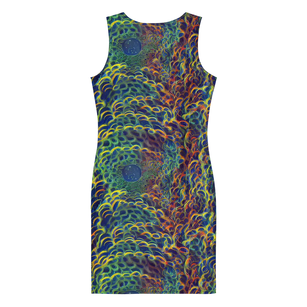 Viridian Flame on Bodycon Dress — Back