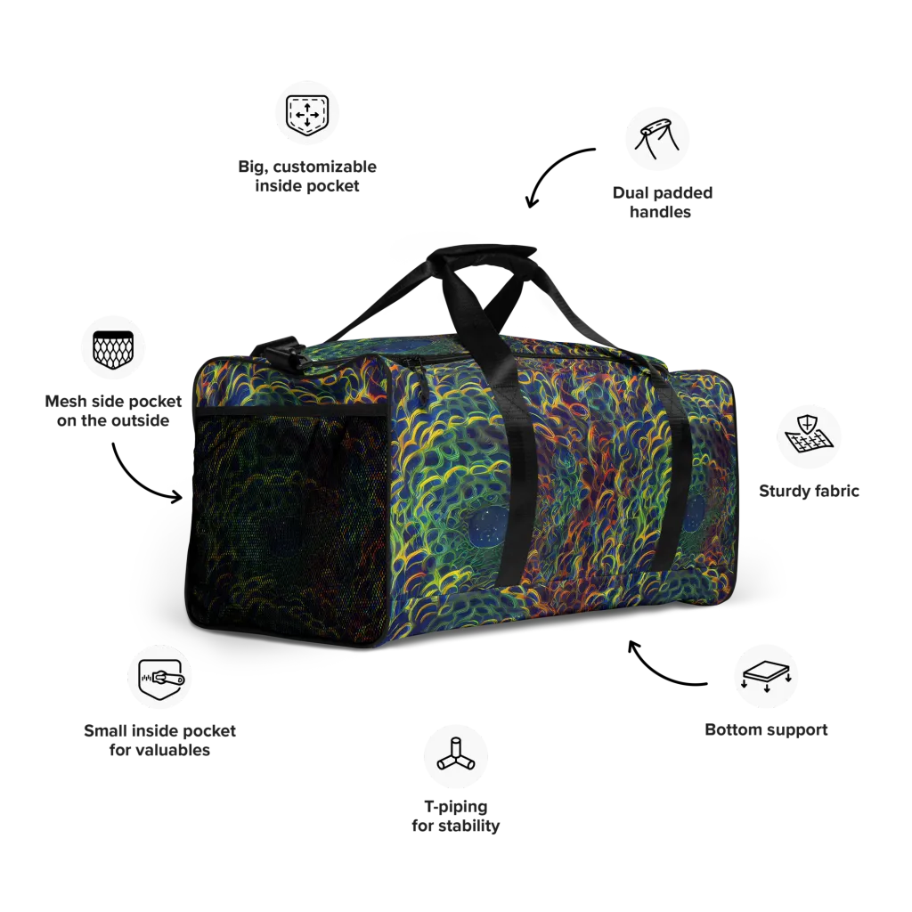 Viridian Flame on Duffle Bag — Right Front