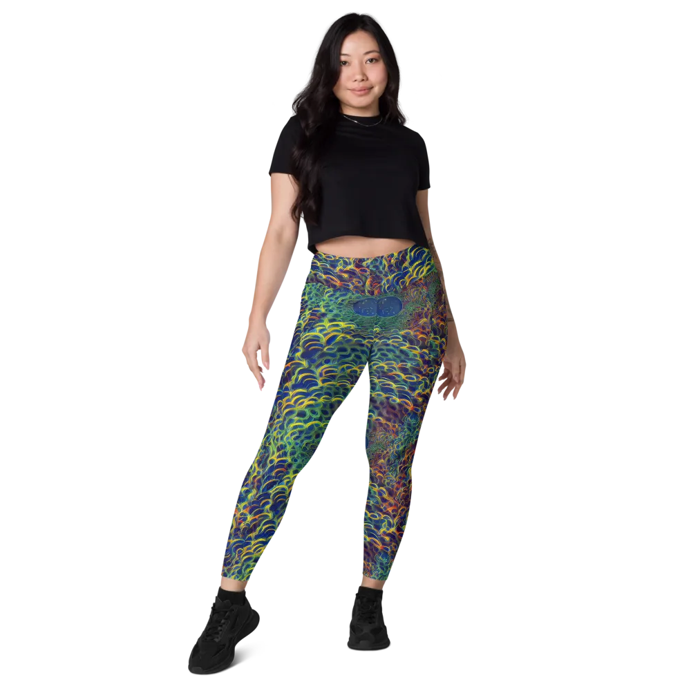 Viridian Flame on Leggings with Pockets — Front