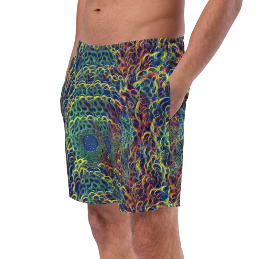 Viridian Flame on a Swim Trunks