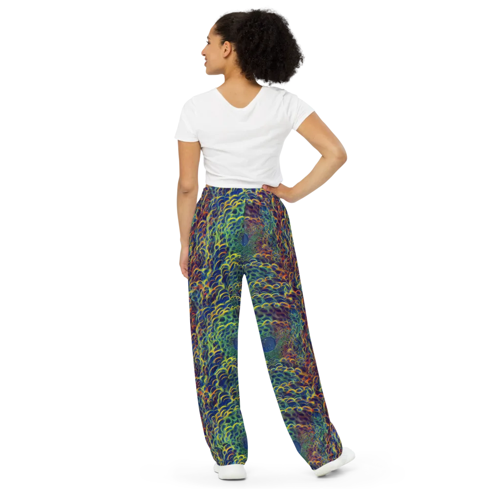 Viridian Flame on Wide-Leg Pants — Back