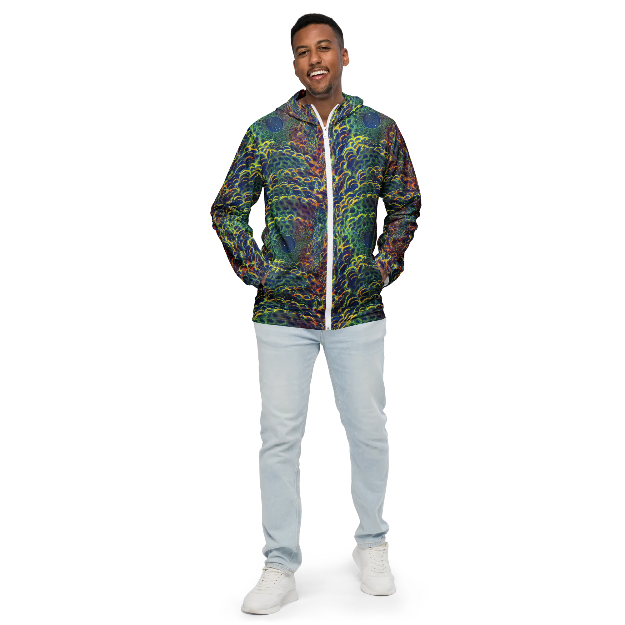 Viridian Flame on Men's Windbreaker — Front