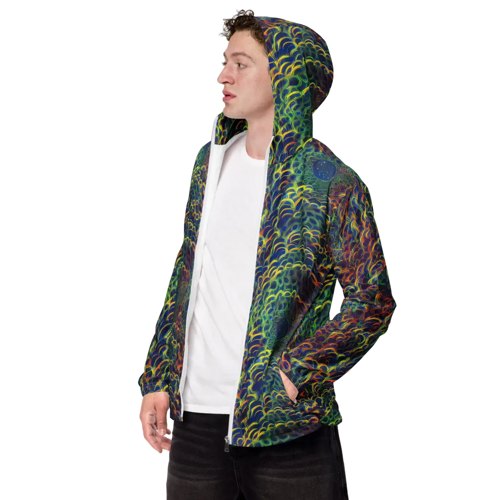 Viridian Flame on Men's Windbreaker — Left Front