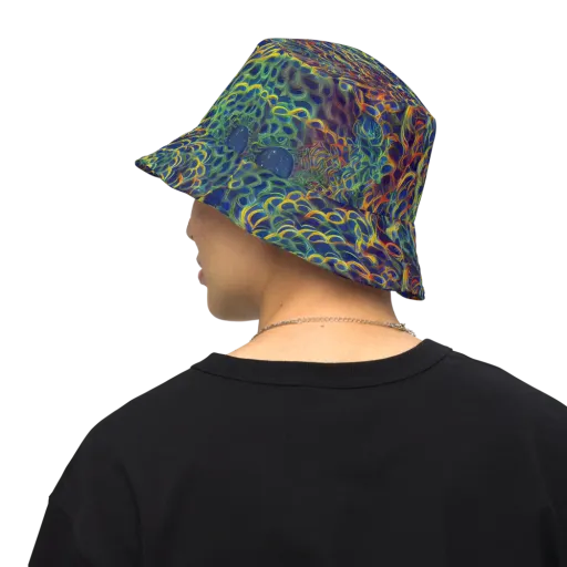 Viridian Flame on a Reversible Bucket Hat