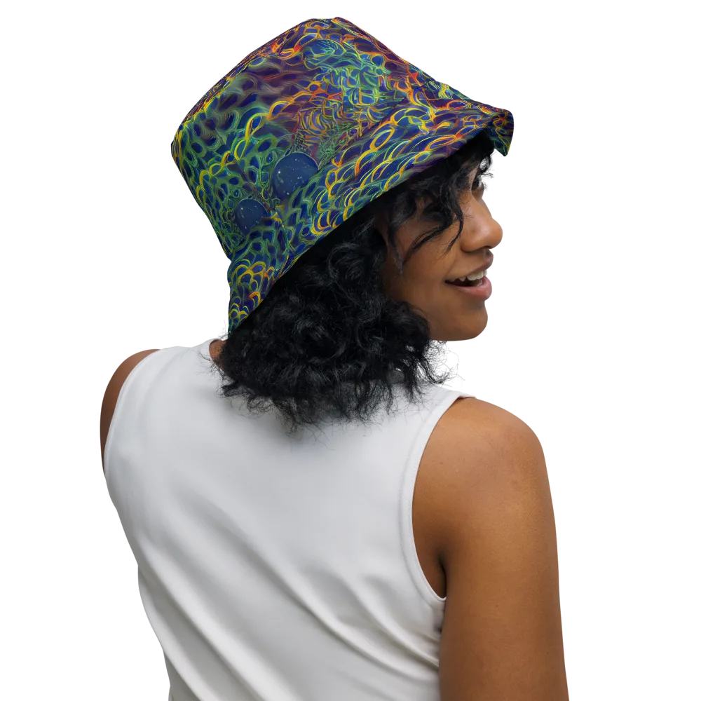 Viridian Flame on Reversible Bucket Hat — Right Outside