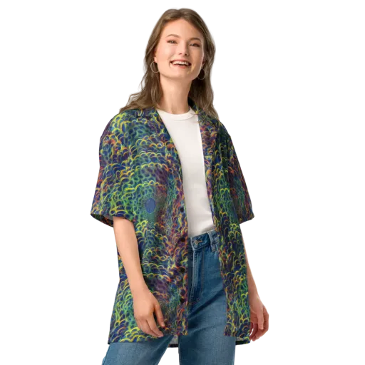Viridian Flame on a Button Shirt