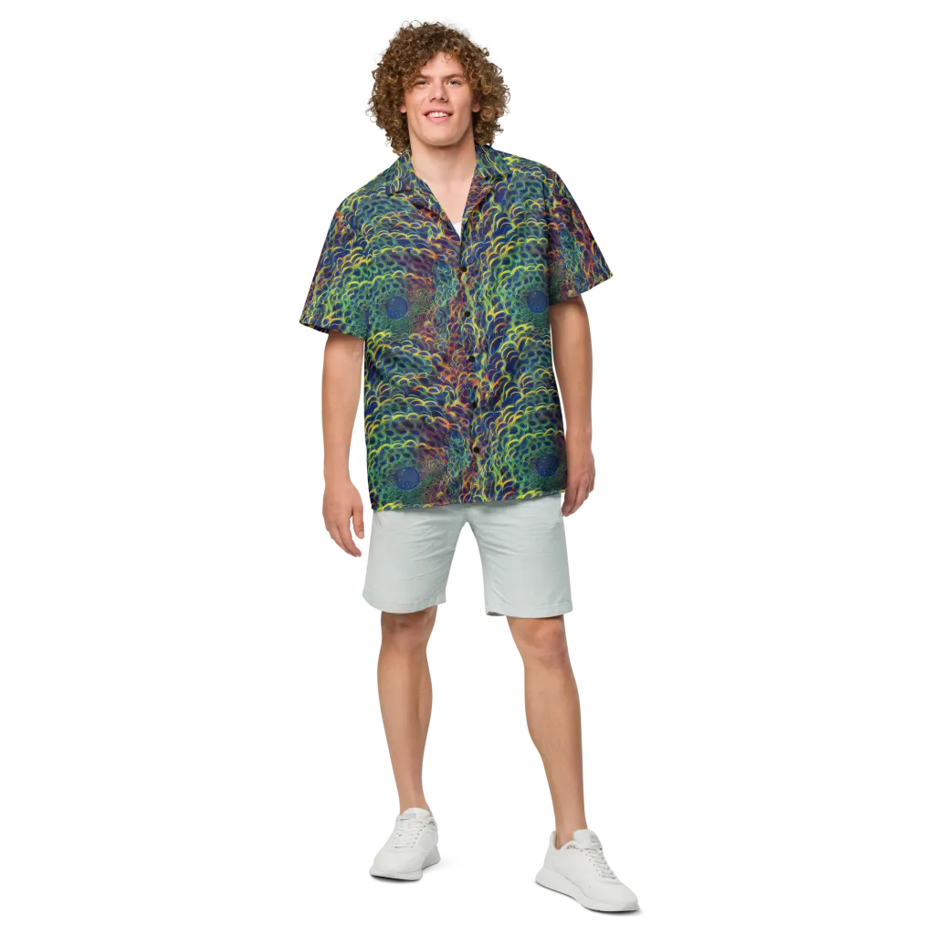 Viridian Flame on Button Shirt — Front
