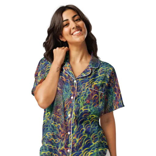 Viridian Flame on a Women's Short Sleeve Pajama Top