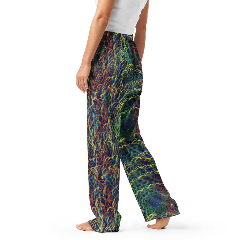 Viridian Flame on Women's Pajama Pants — Left